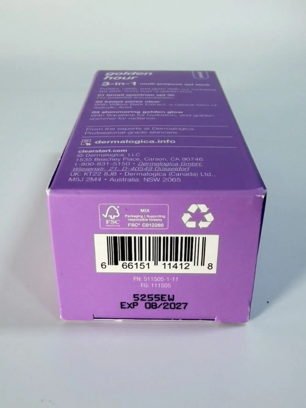Dermalogica Golden Hour Hydrating SPF 30 Stick 19g NIB Face Sunscreen Stick